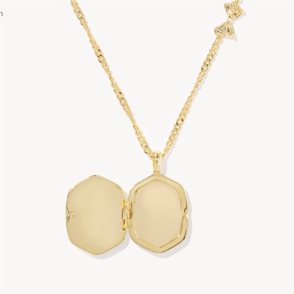 Kendra Scott x LoveShackFancy Daphne Gold Locket Necklace NEW - Picture 9 of 15